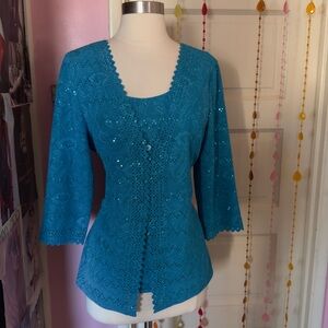 Belle Amie Petite Cardigan with Attached Tank Size PL Layered Top